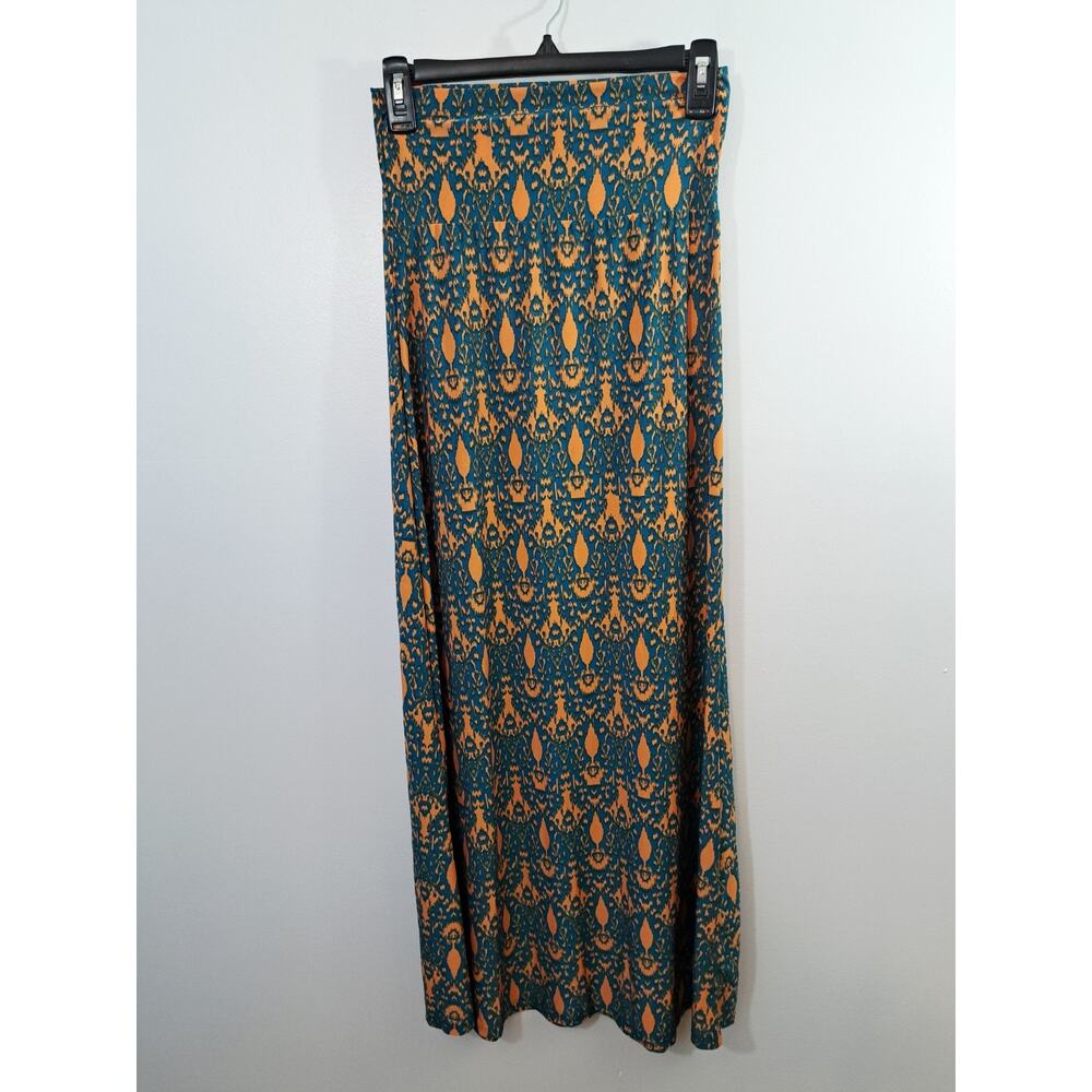 Agnes & Dora XS Maxi Skirt Blue Orange Baroque Print New!